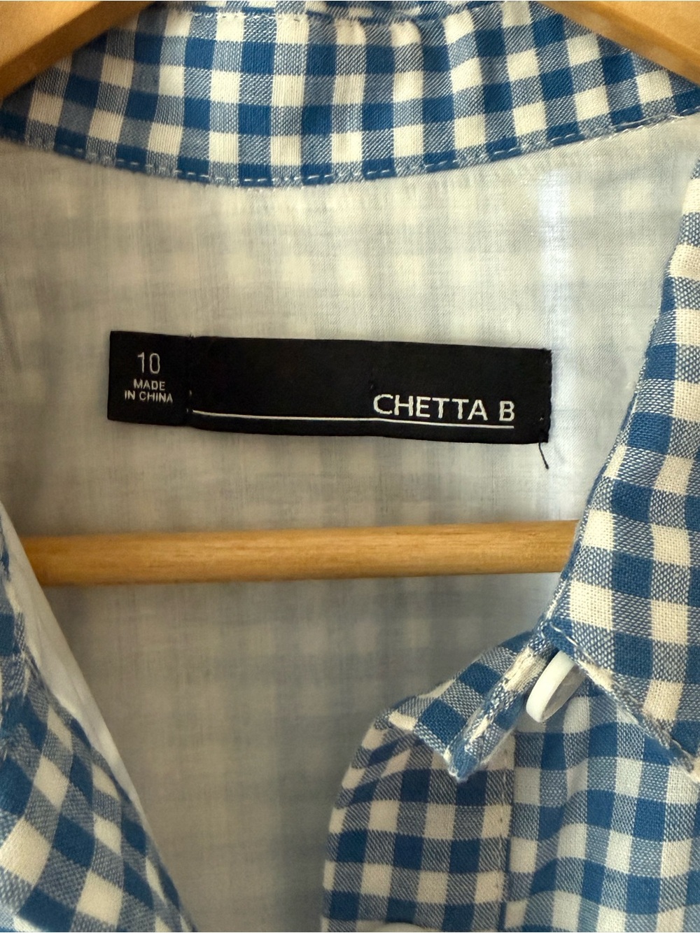 Chetta B Blue Gingham Midi Shirt Dress with Tie Waist - Picture 2 of 6